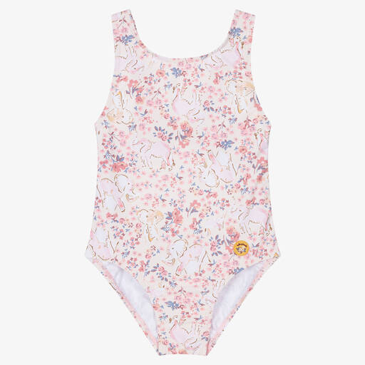 Tutto Piccolo-Girls Pink Floral Swimsuit | Childrensalon Outlet