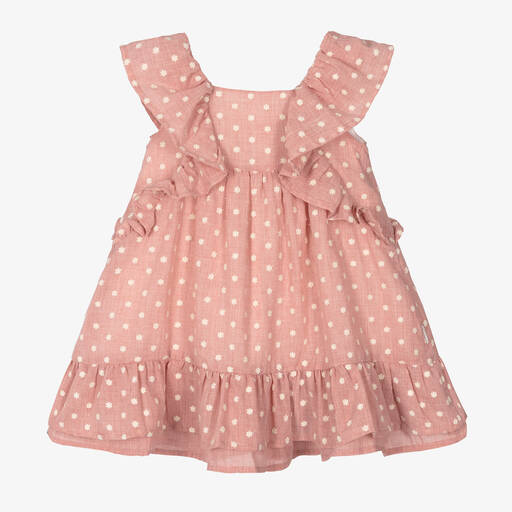 Tutto Piccolo-Girls Pink Flower Embroidered Dress | Childrensalon Outlet