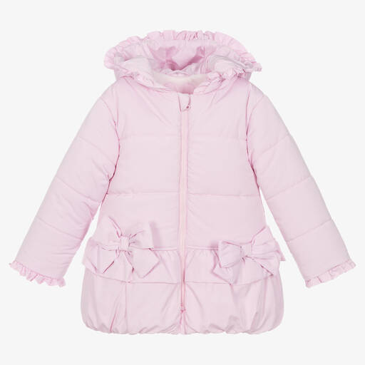 Tutto Piccolo-Girls Pink Hooded Puffer Coat | Childrensalon Outlet