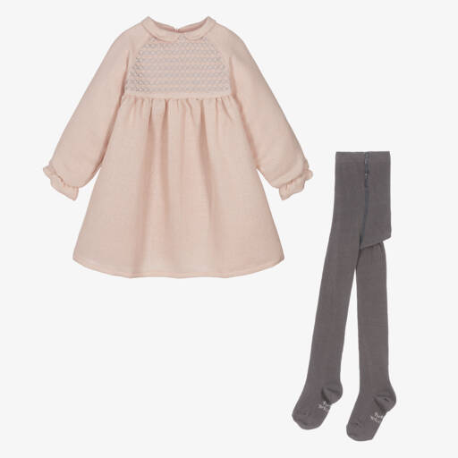 Tutto Piccolo-Girls Pink Outfit with Tights | Childrensalon Outlet
