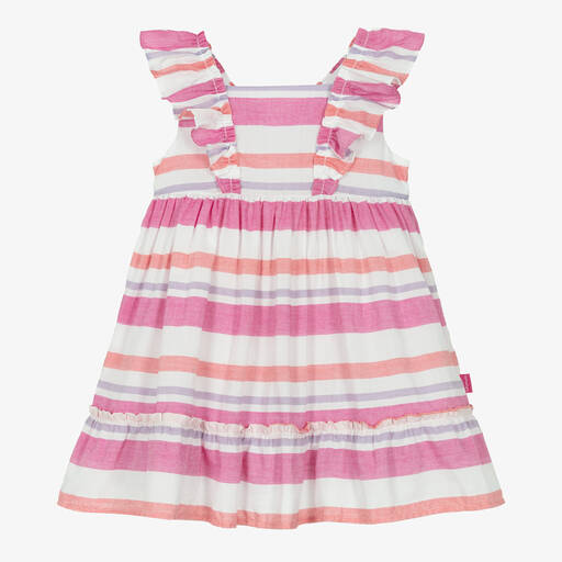 Tutto Piccolo-Girls Pink Stripe Cotton Dress | Childrensalon Outlet