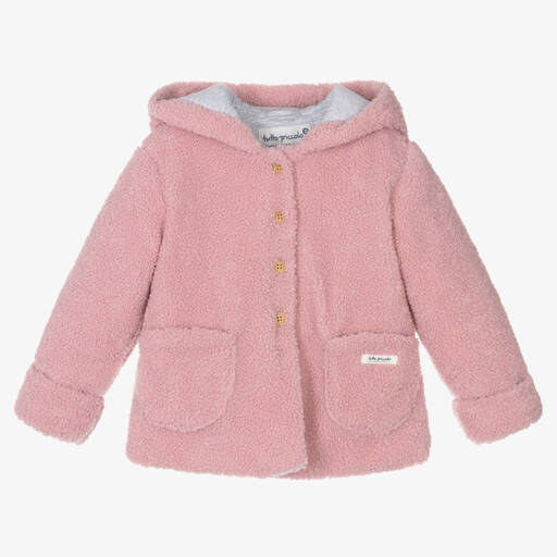 Tutto Piccolo-Veste à capuche rose en polaire | Childrensalon Outlet