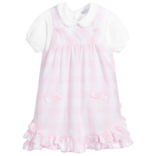 Tutto Piccolo-Girls Pink & White Dress Set | Childrensalon Outlet