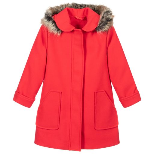Tutto Piccolo-Girls Red Coat | Childrensalon Outlet