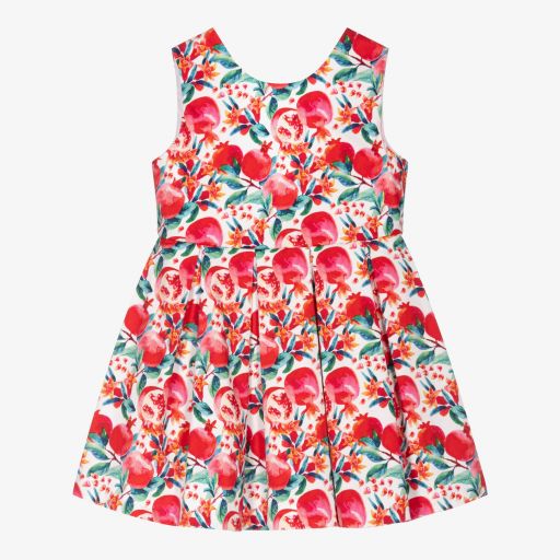 Tutto Piccolo-Красное хлопковое платье для девочек | Childrensalon Outlet