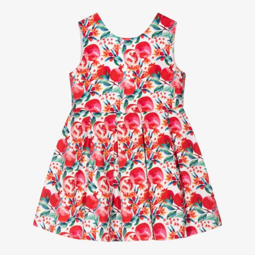 Tutto Piccolo-Girls Red Cotton Dress | Childrensalon Outlet