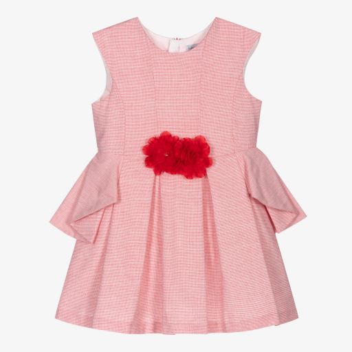 Tutto Piccolo-Girls Red Cotton Flower Dress | Childrensalon Outlet