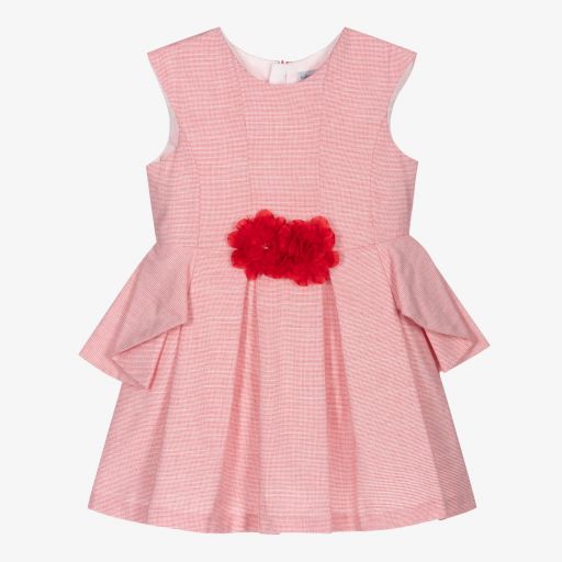 Tutto Piccolo-Rotes Baumwollkleid mit Blumen (M) | Childrensalon Outlet