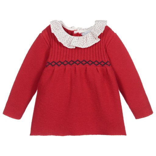 Tutto Piccolo-Girls Red Knitted Sweater | Childrensalon Outlet
