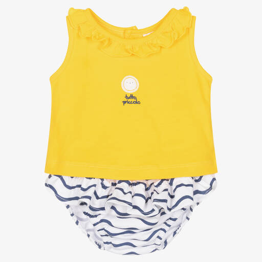 Tutto Piccolo-Top & Streifen-Shorts Set gelb/blau | Childrensalon Outlet