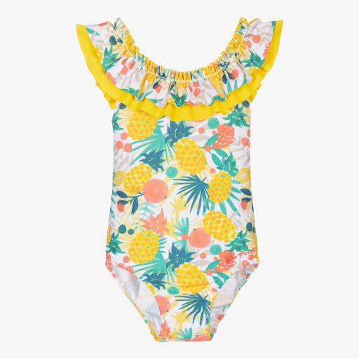 Tutto Piccolo-Girls Yellow Fruit Swimsuit | Childrensalon Outlet
