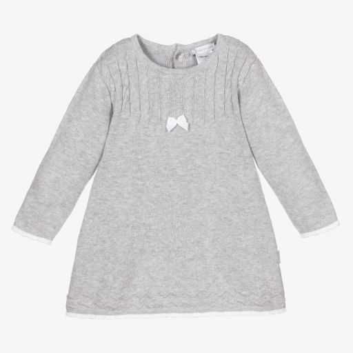 Tutto Piccolo-Grey Knitted Baby Dress Set | Childrensalon Outlet