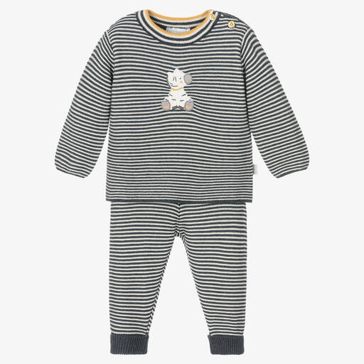 Tutto Piccolo-Grey Striped Trouser Set | Childrensalon Outlet
