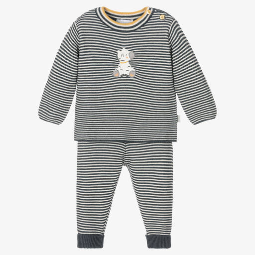 Tutto Piccolo-Grau gestreiftes Hosen-Set | Childrensalon Outlet