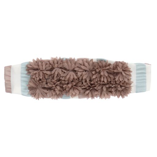 Tutto Piccolo-Ivory, Beige & Green Headband  | Childrensalon Outlet