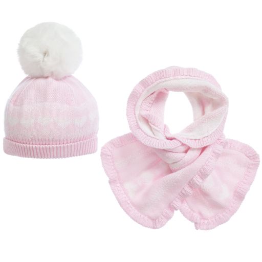 Tutto Piccolo-Pink Hat & Scarf Set | Childrensalon Outlet