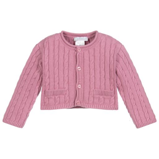 Tutto Piccolo-كارديغان أطفال بناتي قطن و صوف أنغورا لون زهري | Childrensalon Outlet
