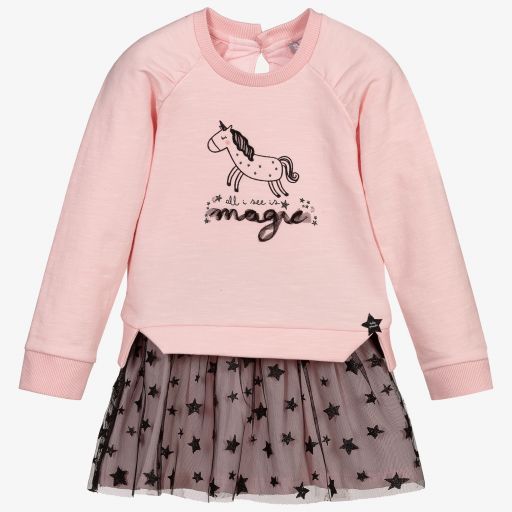 Tutto Piccolo-Pink Unicorn Skirt Set | Childrensalon Outlet