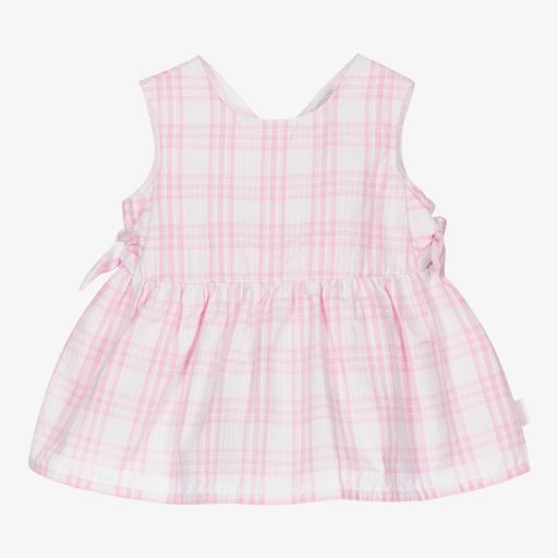 Tutto Piccolo-Pink & White Cotton Dress | Childrensalon Outlet