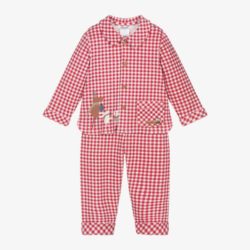 Tutto Piccolo-Red Check Cotton Pyjamas | Childrensalon Outlet