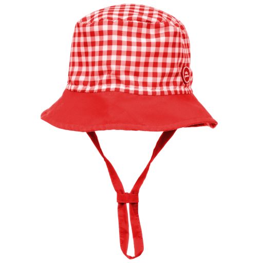Tutto Piccolo-Red Gingham Cotton Hat | Childrensalon Outlet