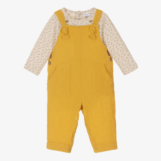 Tutto Piccolo-Yellow Baby Dungaree Set | Childrensalon Outlet