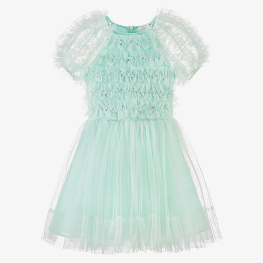 Tutu du Monde-Girls Aqua Blue Tulle & Sequin Dress | Childrensalon Outlet