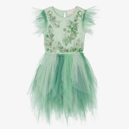 Tutu du Monde-Girls Aqua Green Flower Fairy Tutu Dress | Childrensalon Outlet