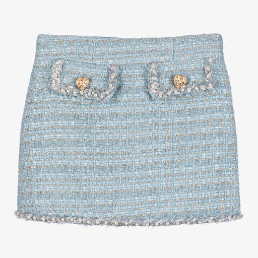 Tutu du Monde-Girls Glittering Blue Tweed Skirt | Childrensalon Outlet