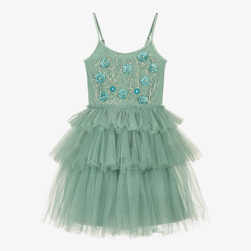 Tutu du Monde-Girls Green Tulle Beaded Dress | Childrensalon Outlet