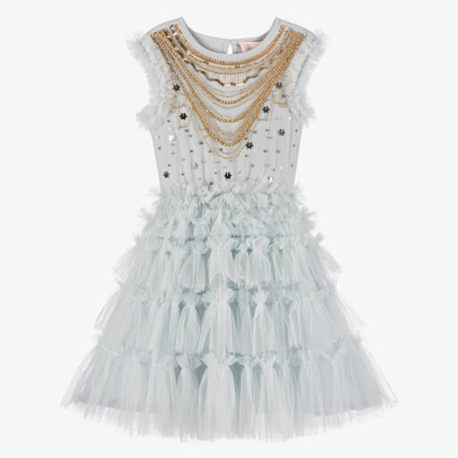 Tutu du Monde-فستان تول مزين بخرز لون أزرق | Childrensalon Outlet