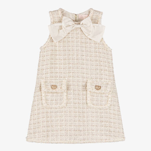 Tutu du Monde-Girls Ivory Glitter Tweed Dress | Childrensalon Outlet