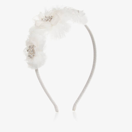 Tutu du Monde-Tüllblumen-Haarreif in Elfenbein | Childrensalon Outlet