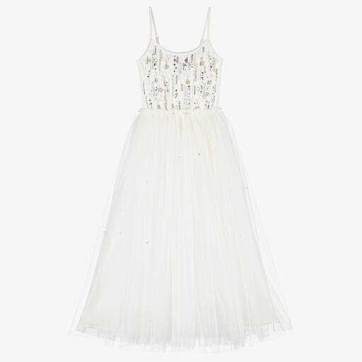 Tutu du Monde-Girls Ivory Tulle Sequin Dress  | Childrensalon Outlet