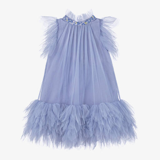 Tutu du Monde-فستان تول مزين بكشكش لون بنفسجي | Childrensalon Outlet