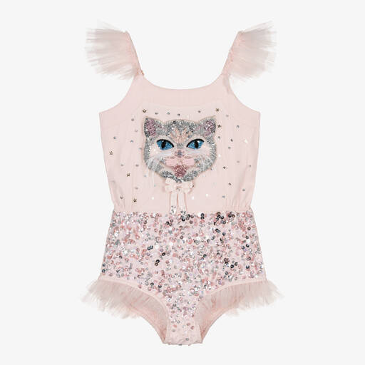 Tutu du Monde-Girls Pink Cotton & Tulle Cat Outfit | Childrensalon Outlet