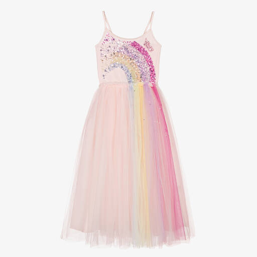 Tutu du Monde-Розовое платье с радугой Trolls из тюля | Childrensalon Outlet