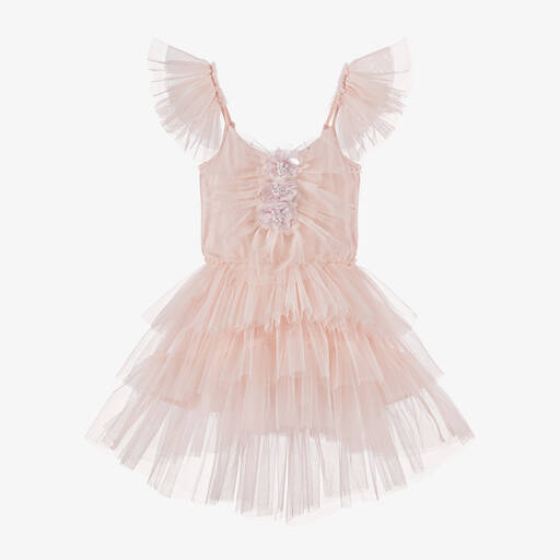 Tutu du Monde-Girls Pink Sequin Flower Tulle Dress | Childrensalon Outlet