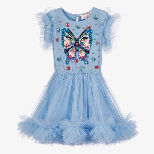 Tutu du Monde-فستان تول مزين بترتر لون أزرق | Childrensalon Outlet