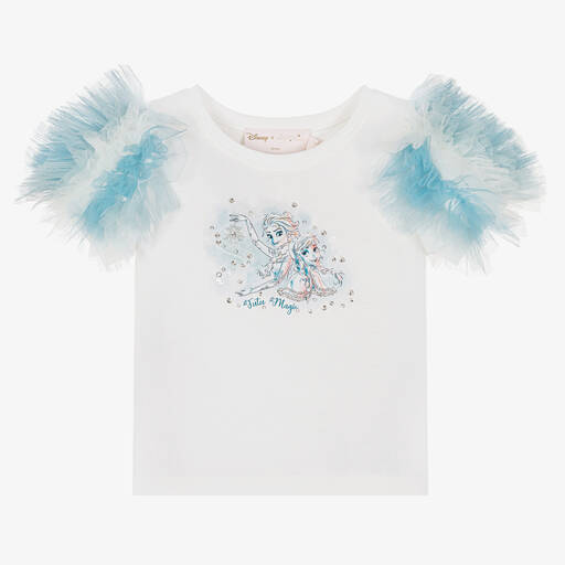 Tutu du Monde-تيشيرت قطن وتول لون أبيض للبنات | Childrensalon Outlet