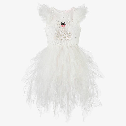 Tutu du Monde-فستان للحفلات التنكرية تول لون أبيض | Childrensalon Outlet