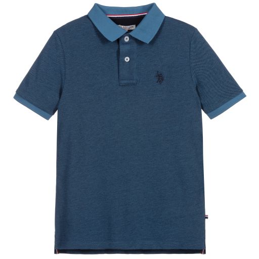 U.S. Polo Assn.-Blue Cotton Logo Polo Shirt | Childrensalon Outlet