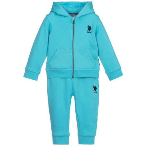 U.S. Polo Assn.-Blue Cotton Logo Tracksuit | Childrensalon Outlet