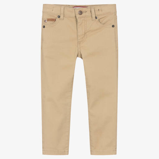 U.S. Polo Assn.-Boys Beige Cotton Trousers | Childrensalon Outlet