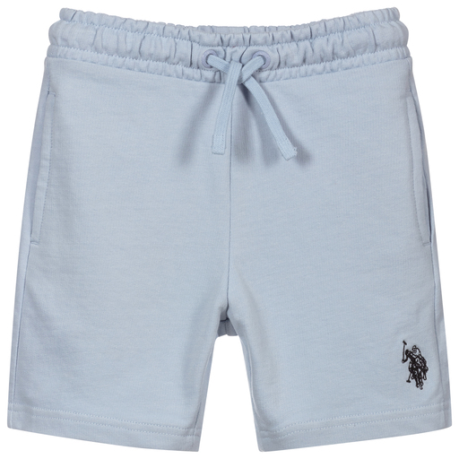 U.S. Polo Assn.-Boys Blue Cotton Logo Shorts | Childrensalon Outlet