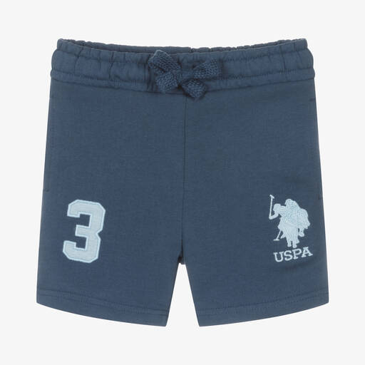 U.S. Polo Assn.-Boys Blue Cotton Logo Shorts | Childrensalon Outlet