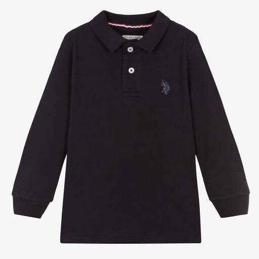 U.S. Polo Assn.-Boys Blue Cotton Polo Shirt | Childrensalon Outlet