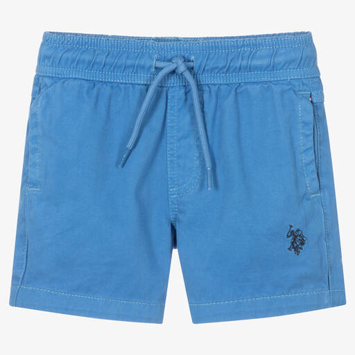 U.S. Polo Assn.-Boys Blue Cotton Shorts | Childrensalon Outlet