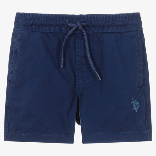 U.S. Polo Assn.-Boys Blue Cotton Shorts | Childrensalon Outlet