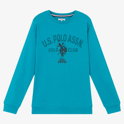 U.S. Polo Assn.-Boys Blue Cotton Sweatshirt | Childrensalon Outlet